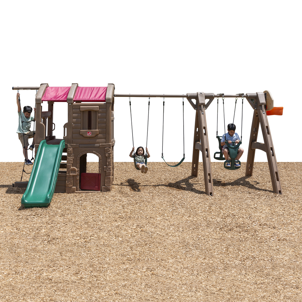 Naturally Playful® Adventure Lodge Play Center with Glider