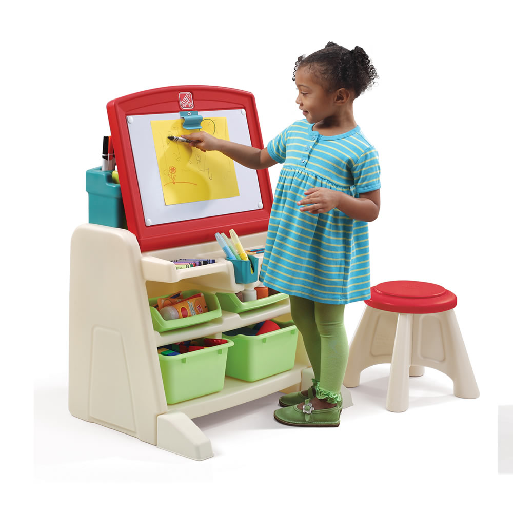 Flip & Doodle Easel Desk with Stool™ - Teal & Lime