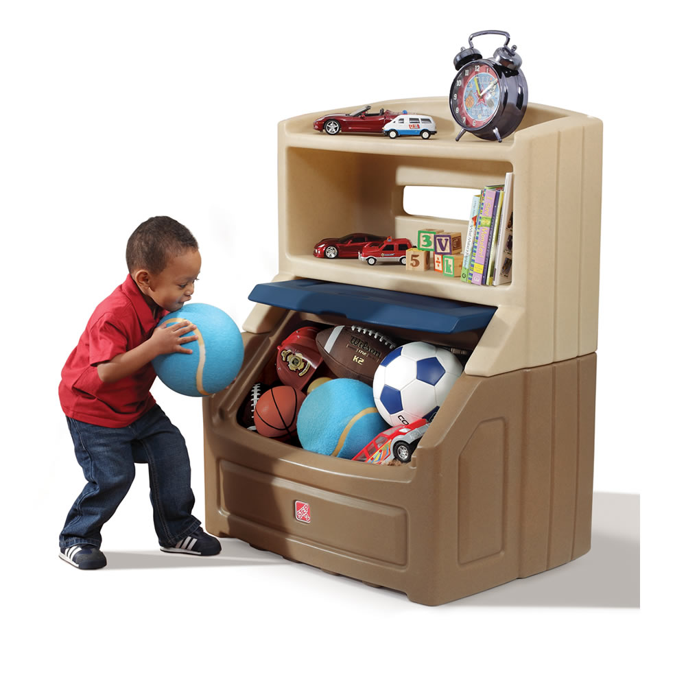 Lift & Hide Bookcase Storage Chest™ - Tan & Blue 
