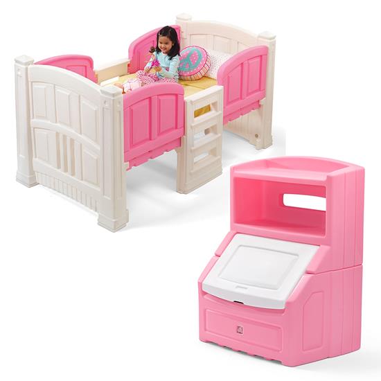 girl's loft & storage bedroom set | step2