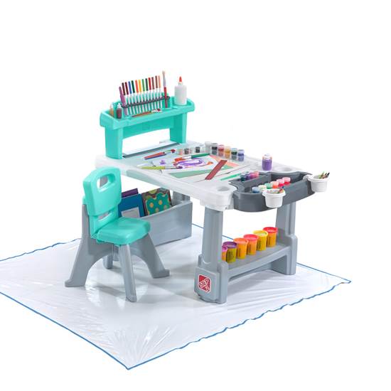 Deluxe Creative Projects Art Desk With Splat Mat Kids Art Desk