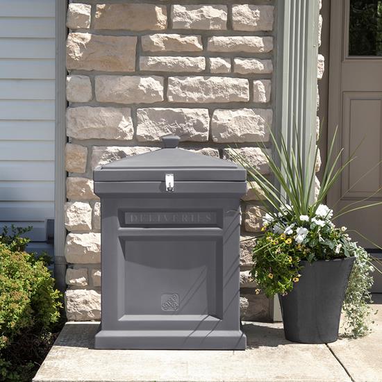 Deluxe Package Delivery Box Manor Gray Mailbox Step2