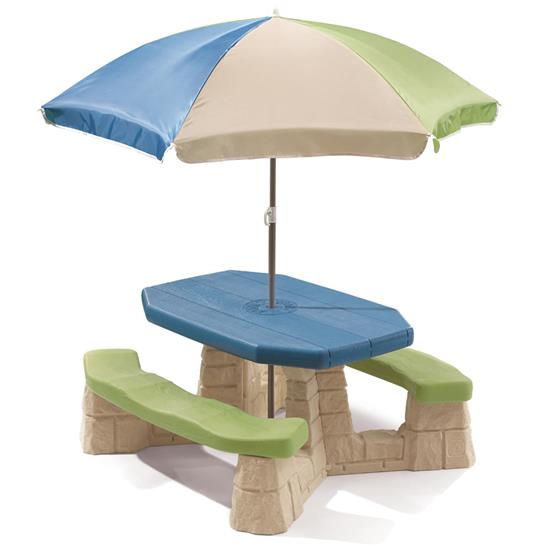 Naturally Playful Picnic Table With Umbrella