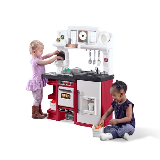 Coffee Time Kitchen Red Kids Play Kitchen Step2