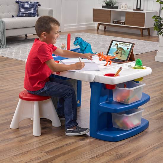 Build Store Block Activity Table Kids Art Desk Step2