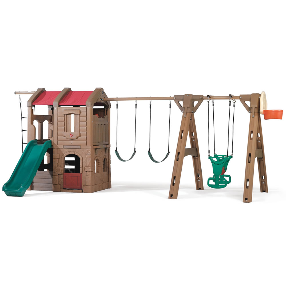 Adventure Lodge Play Center With Glider And Sandbox Combo Step2