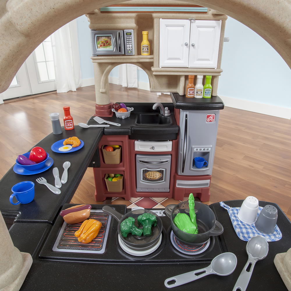 kitchen set with food